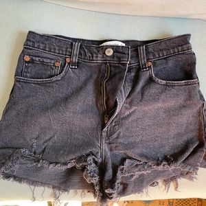 Abercrombie & Fitch Grey high waisted jean shorts